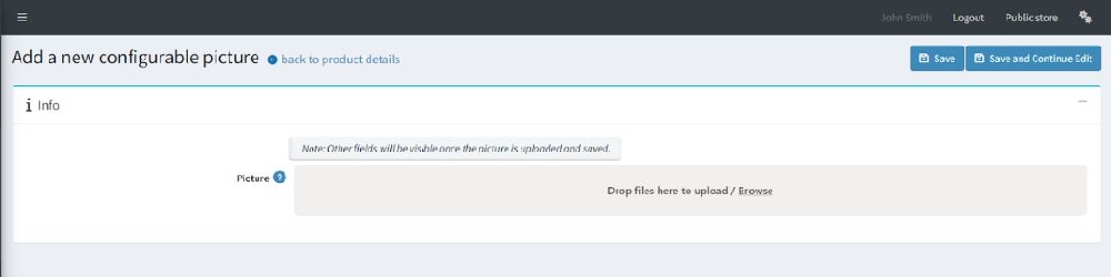 add a new configuration picture section